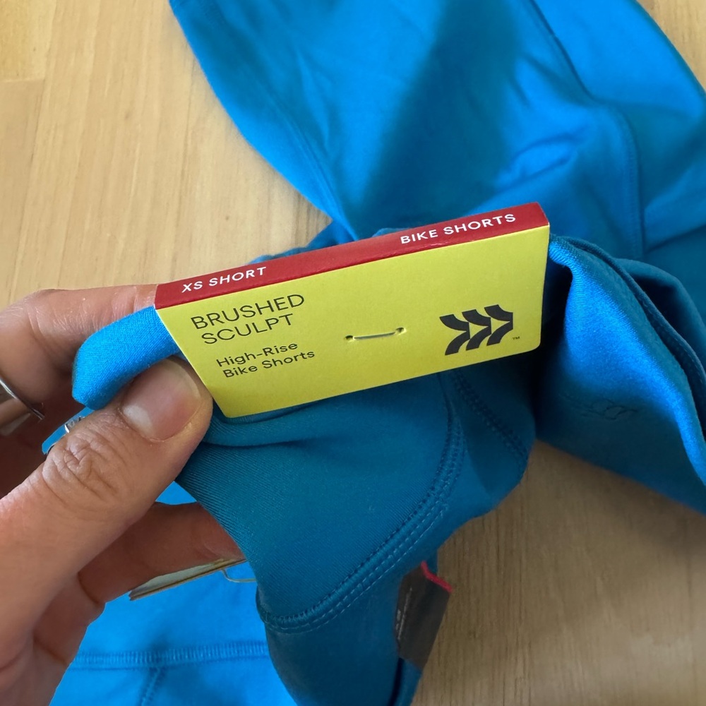 NWT All in Motion XS Blue Bike Shorts High-Waisted - Picture 4 of 5
